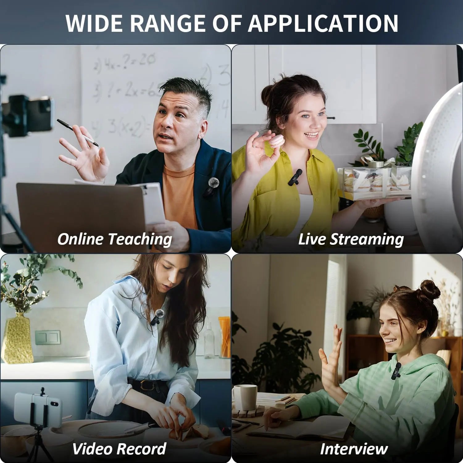 NEW Wireless Lavalier Microphone Audio Video Recording Mini Mic For iPhone Android Laptop Live Gaming Mobile Phone Microphone - Image 7
