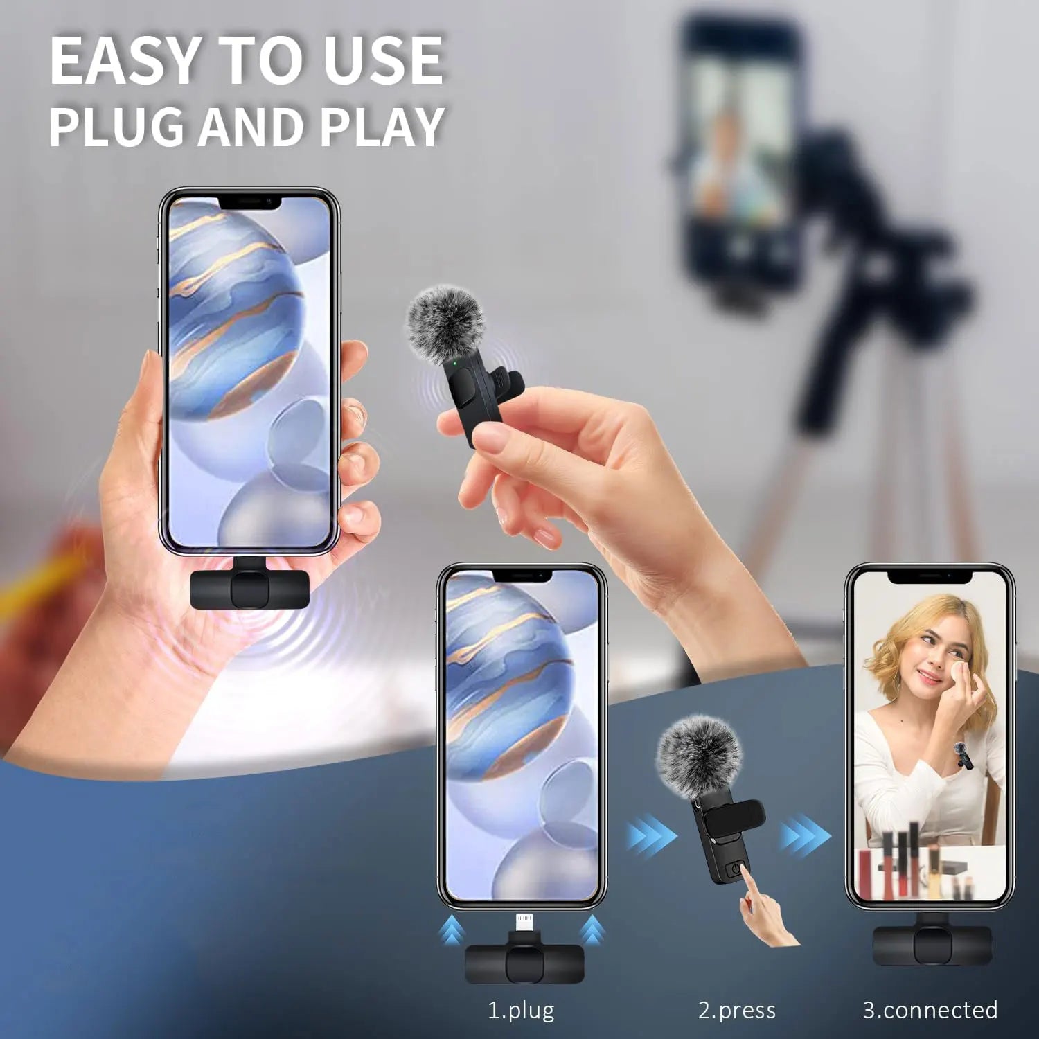 NEW Wireless Lavalier Microphone Audio Video Recording Mini Mic For iPhone Android Laptop Live Gaming Mobile Phone Microphone - Image 8